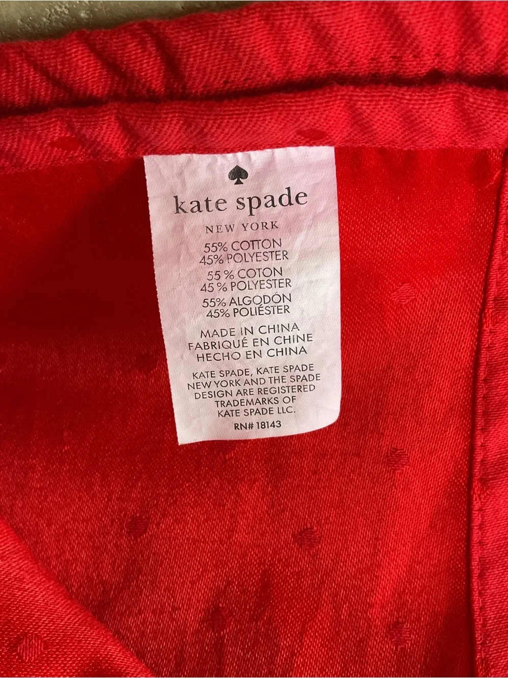 kate spade red tablecloth  with textured dots